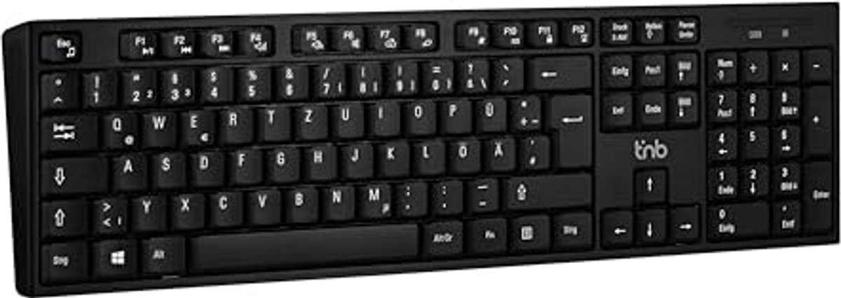 Draadloos Toetsenbord voor Windows/Linux - 2.4GHz, Duits QWERTZ Indeling, Stille Toetsen - Zwart