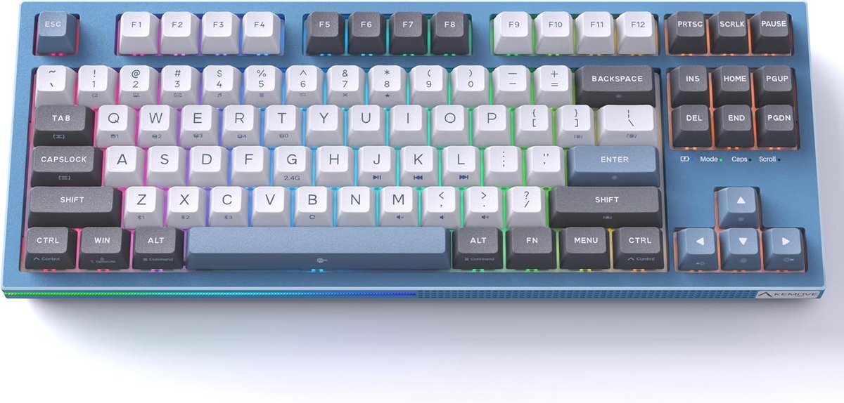 Mechanisch 80% TKL Gaming Toetsenbord met Rode Switches en RGB Verlichting