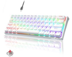 Compact 60% Mechanisch Gaming Toetsenbord Wit - Hot-Swappable & RGB Verlicht