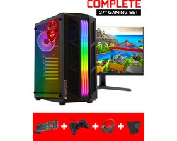 ScreenON - Gaming Set - P4 (GamePC + 27 Inch Monitor + Toetsenbord + Muis) + WiFi & Bluetooth