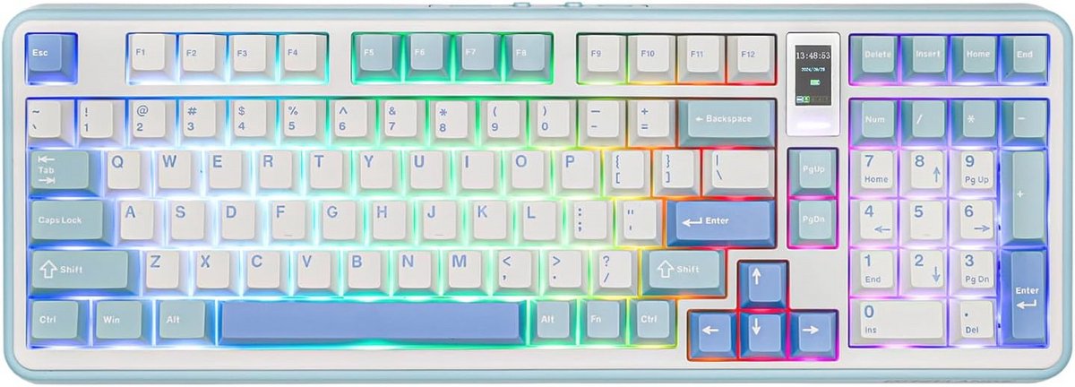 Draadloos Gaming Toetsenbord met 1.06 Inch Scherm en Hot Swappable Mechanische Toetsen