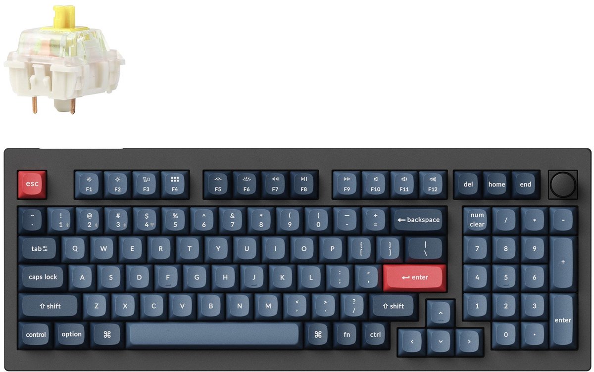 Keychron V5 Max QMK/VIA toetsenbord banana switch zwart