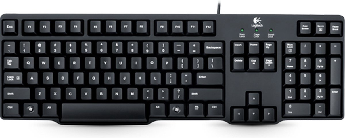 Logitech K100 - Toetsenbord PS/2 QWERTY Nederland - Russisch - Zwart