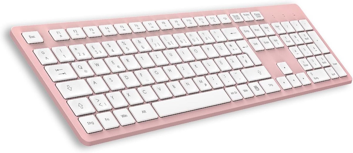 Draadloos Toetsenbord QWERTZ Duits - Stil, Multimedia Toetsen voor PC en Laptop