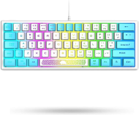 Compact 60% Gaming Toetsenbord UK Layout Bedraad RGB Mechanisch Gevoel Anti-ghosting