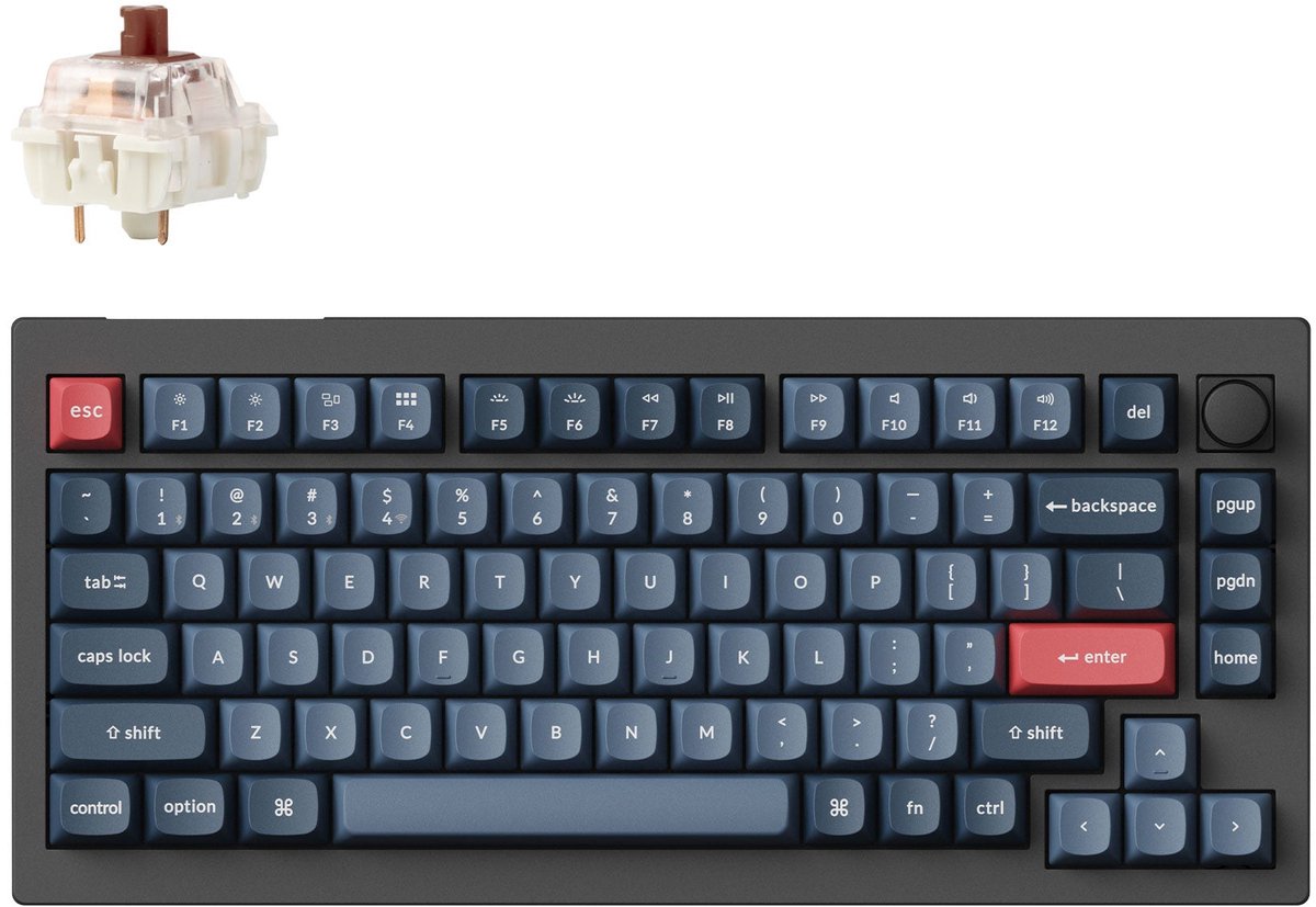 Keychron V1 Max QMK/VIA toetsenbord brown switch