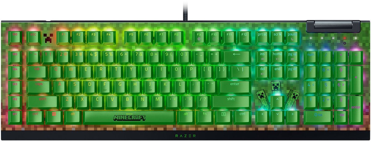 Razer BlackWidow V4 X - Mechanisch Gaming Toetsenbord - Green Switch - RGB - Qwerty - Minecraft