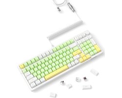 Mechanisch Gamingtoetsenbord met 96% Hot-Swap, 2,4 G/BT5.1/Wired Modus, Witte Achtergrondverlichting