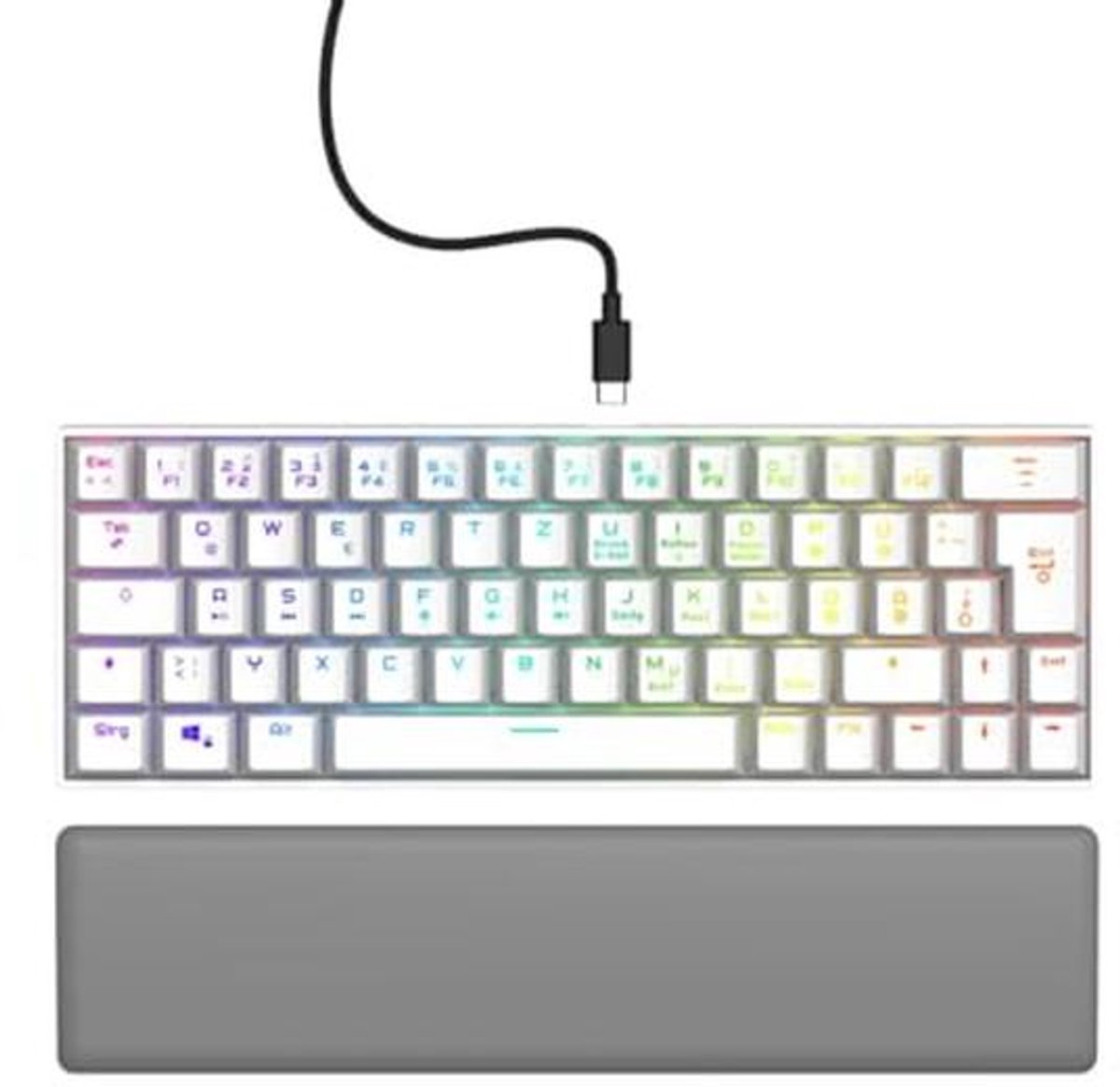 Mechanisch Gaming Toetsenbord met RGB-verlichting en Afneembare Polssteun