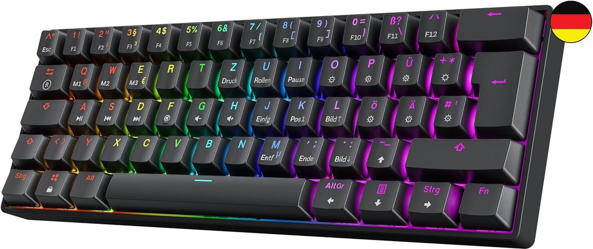 Compact Mechanisch Gaming Toetsenbord - 60% Formaat met RGB Verlichting en HotSwap Functie