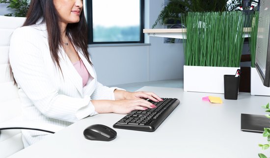 Trust TKM-350 toetsenbord Inclusief muis Kantoor RF Draadloos QWERTZ Duits Zwart