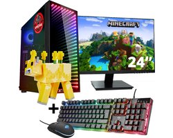 ScreenON - Gaming Set - Minecraft Moobloom Hero - V1 (GamePC + 24 Inch Monitor + Toetsenbord + Muis)