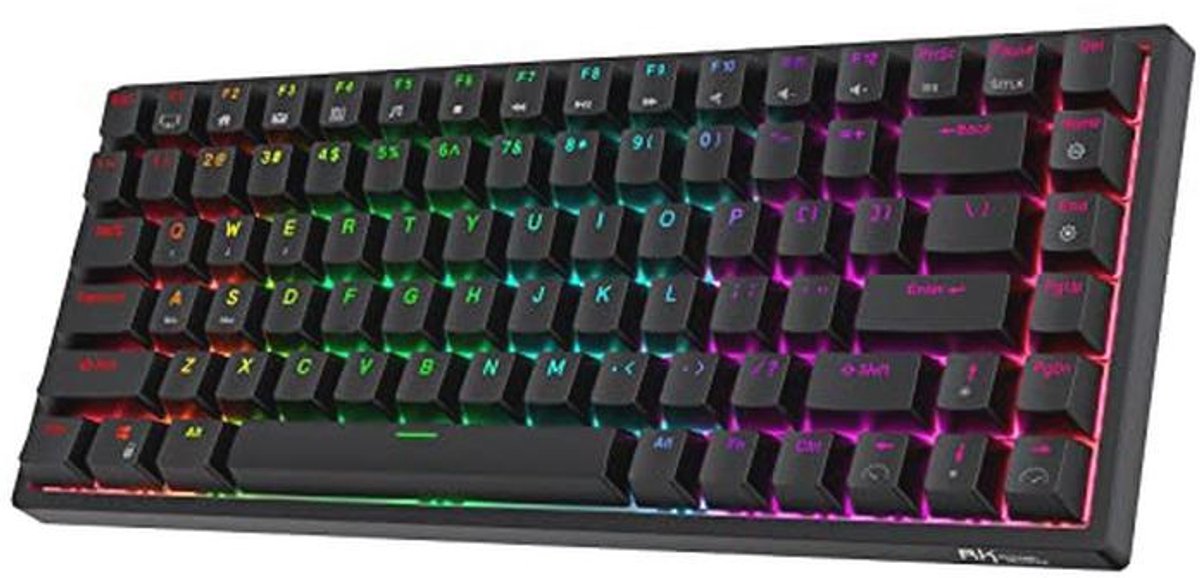 Draadloos Bluetooth 2.4Ghz 80% RGB mechanisch gamingtoetsenbord met hot-swappable schakelaars