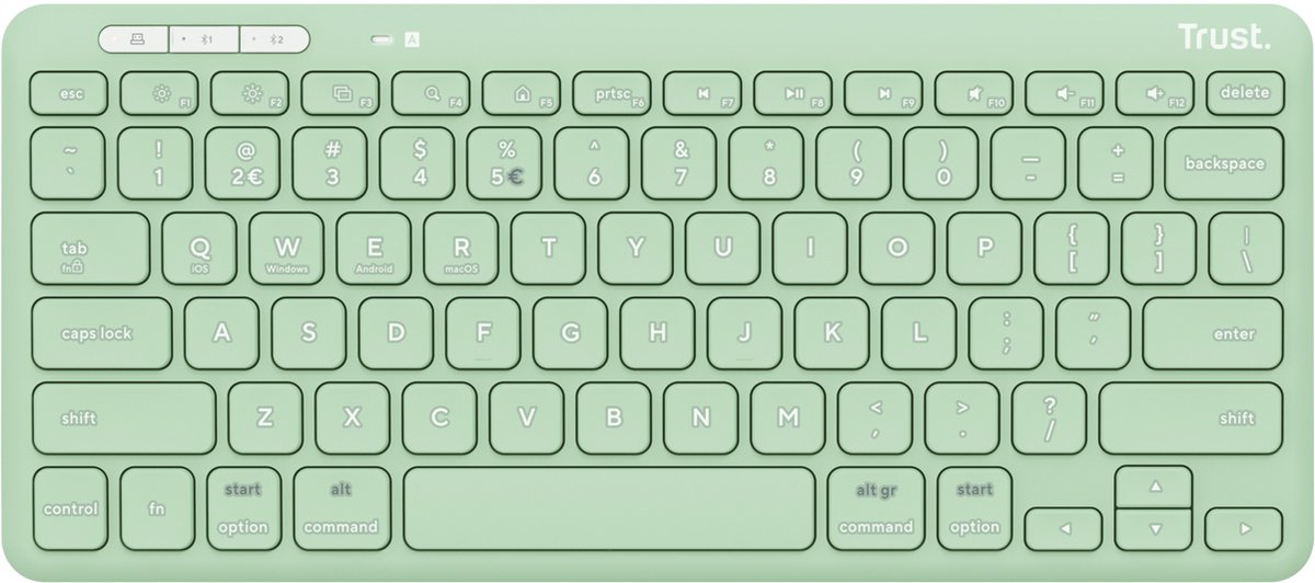 Trust Lyra - Draadloos Toetsenbord - Multi connect - Oplaadbaar - Qwerty US - Groen