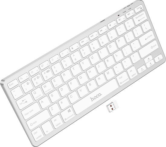 Hoco - Draadloos Toetsenbord - QWERTY - voor Mac, Windows, iPad & Tab - Wit