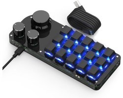 Programmeerbaar Mini Macro Mechanisch Toetsenbord Draadloos Hot-Swap RGB Gaming Kantoor Zwart