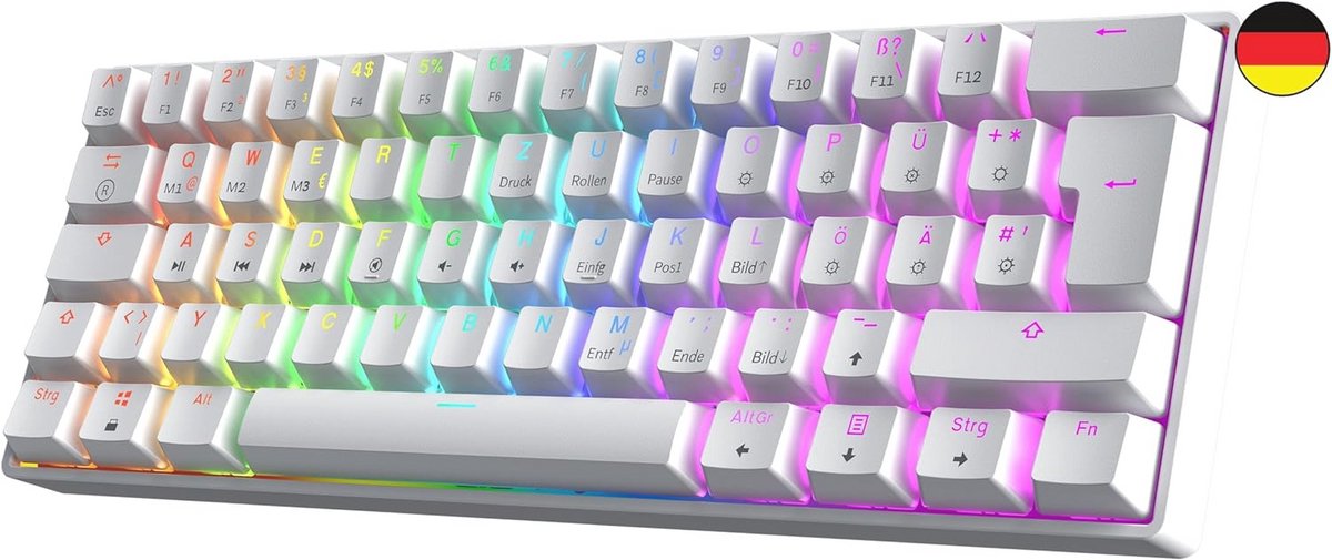 Compact mechanisch gamingtoetsenbord met RGB-verlichting - 62 toetsen ISO lay-out
