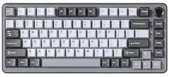 Mechanisch Toetsenbord 75% Hot-swap met RGB Verlichting voor Gaming en Kantoor (Donkergrijs)