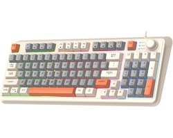 Bedraad Mechanisch Gaming Toetsenbord 94 Toetsen Met Lichteffecten en Multimediafuncties