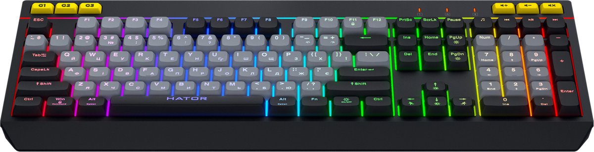 HATOR Icefall toetsenbord Gamen USB QWERTY Amerikaans Engels Zwart