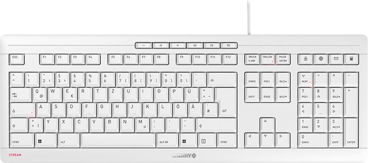 CHERRY STREAM toetsenbord USB QWERTZ Duits Wit