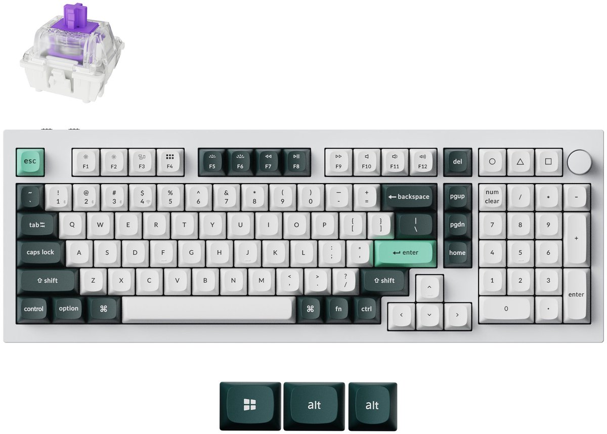 Keychron Q5 HE QMK toetsenbord nebula switch wit