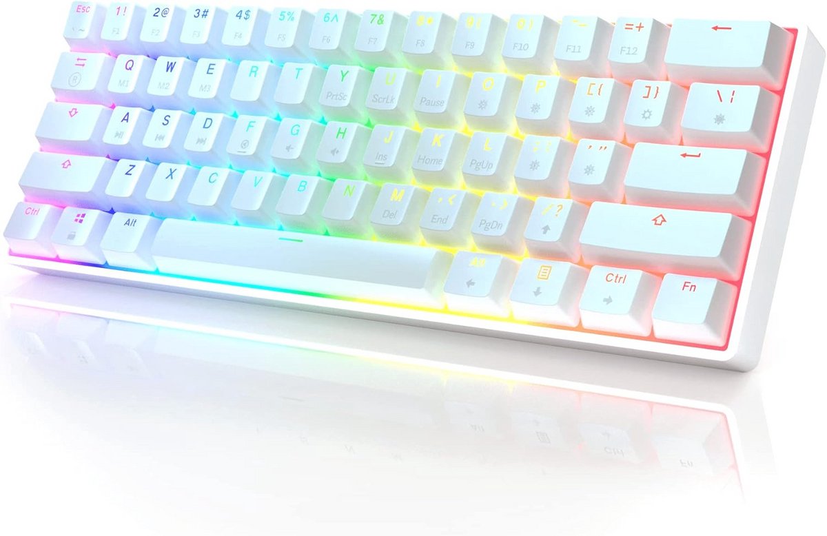 Compact Mechanisch Gaming Toetsenbord 60% met RGB Backlit en Hotswap Bruine Switches