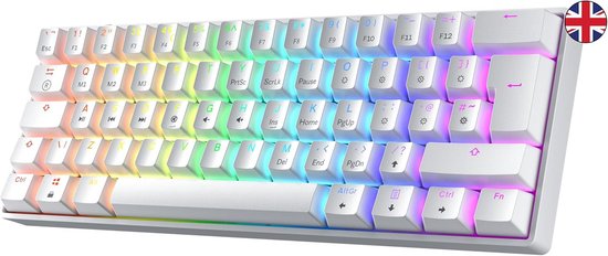 60% Hot-swap Mechanisch Gaming Toetsenbord met RGB Verlichting - UK ISO Indeling voor PC en Mac