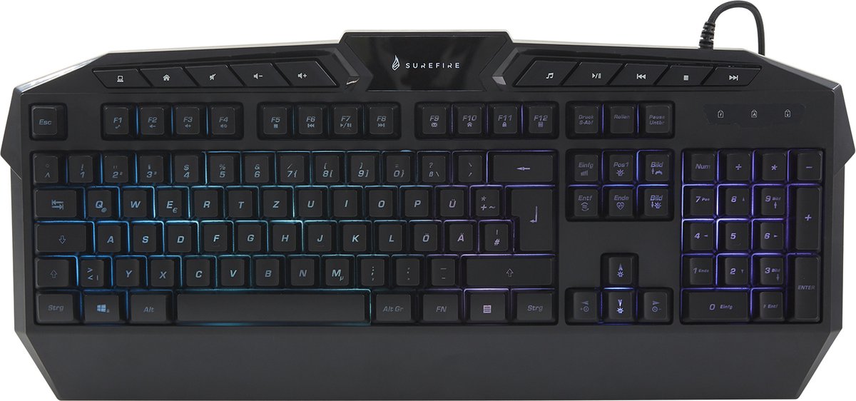 SureFire KingPin toetsenbord Gamen USB QWERTY Duits Zwart