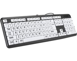 Computertoetsenbord voor Ouderen met Grote Toetsen en Letters - Usb Bedraad Low Vision-Toetsenbord