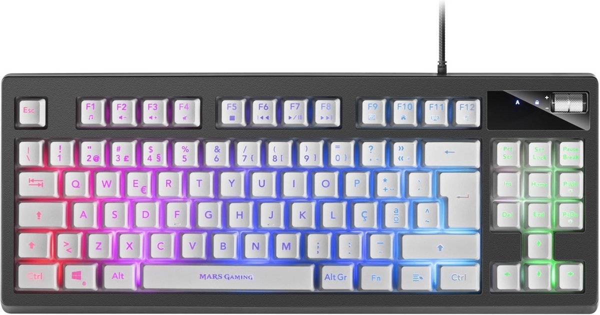 Compact Gaming H-Mech Toetsenbord met RGB Verlichting en Ergonomische Polssteun