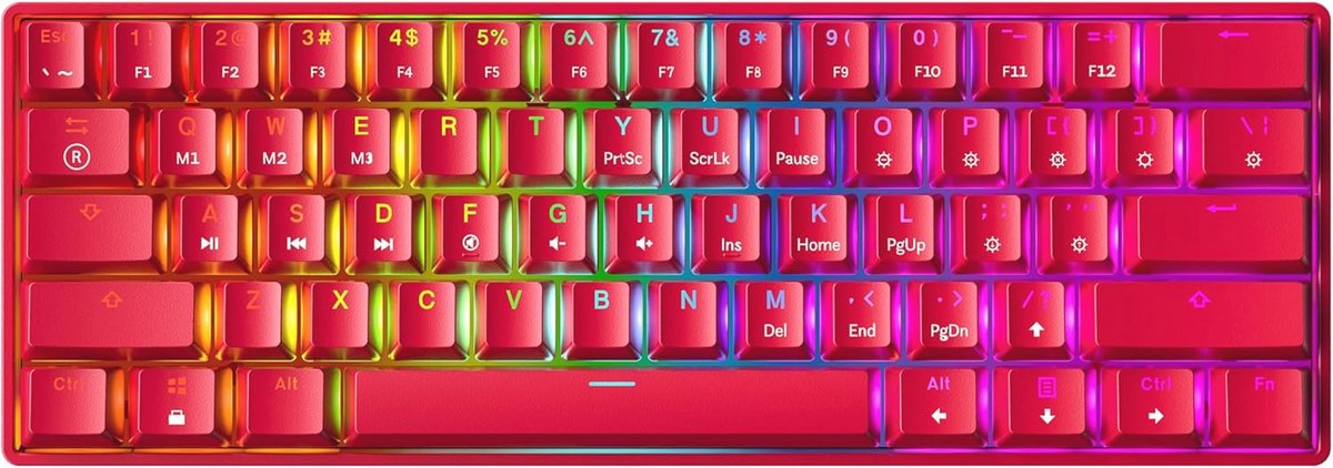 Mechanisch Gaming-toetsenbord met RGB Verlichting - Compact 60% Ontwerp voor PC/Mac