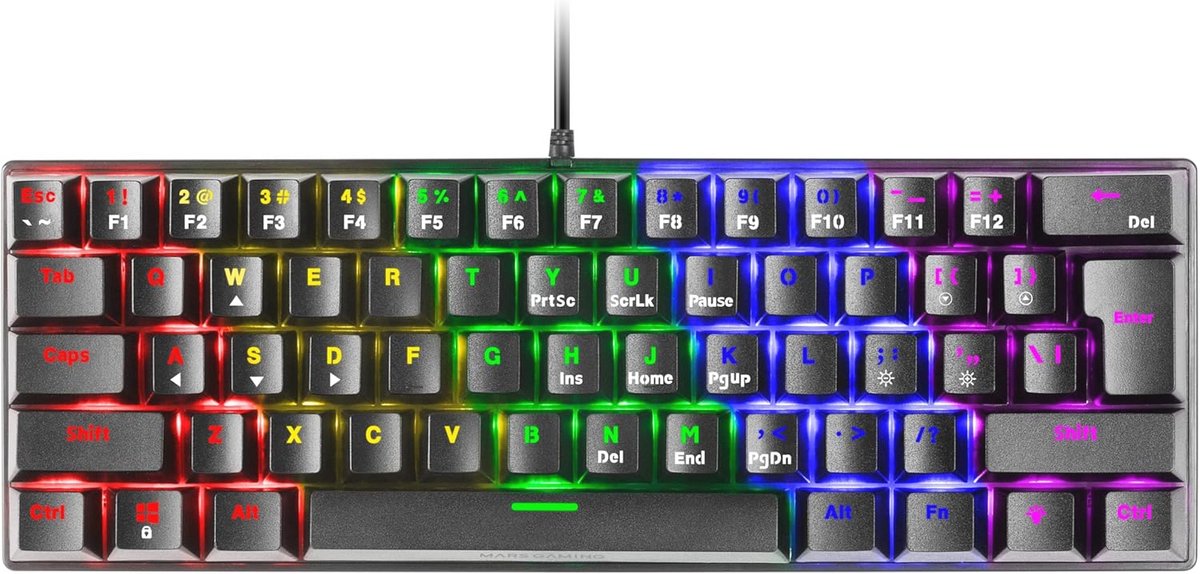Mechanisch Gaming Toetsenbord met RGB Achtergrondverlichting en Antighosting - Zwart
