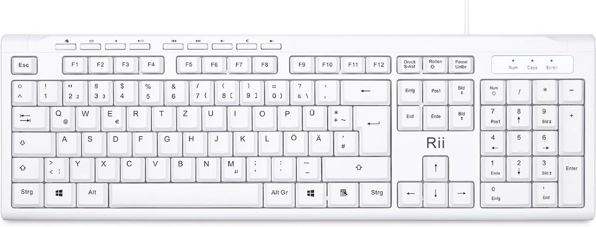 Slank Bedraad Toetsenbord met Duits QWERTZ Layout voor Windows en MacOS