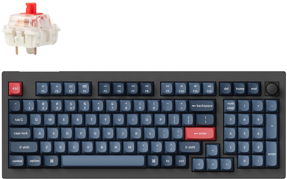 Keychron V5 Max toetsenbord Universeel RF-draadloos + Bluetooth Zwart, Grijs