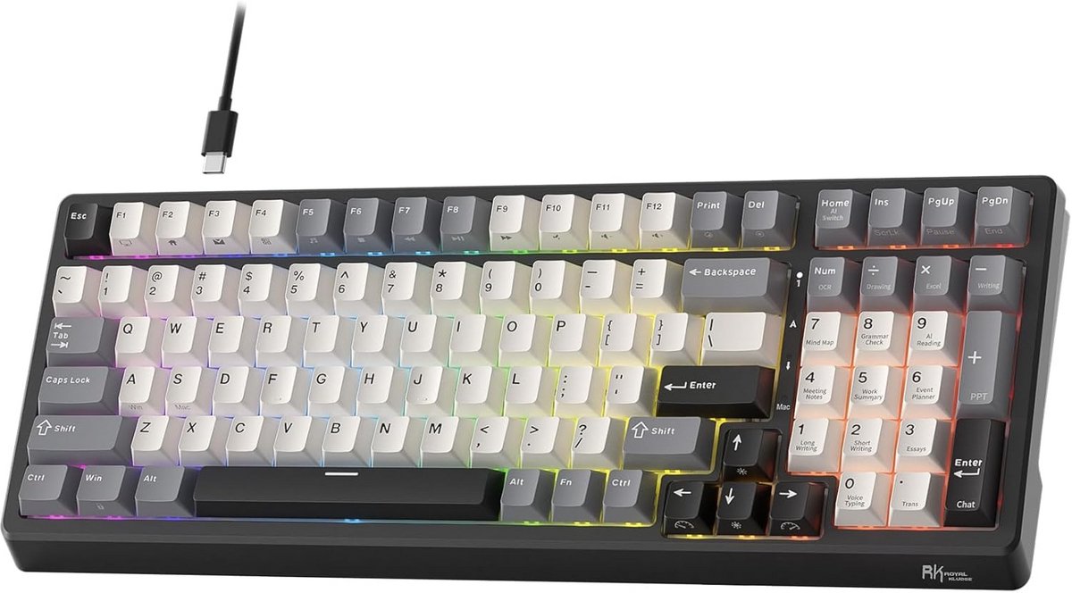 Mechanisch Toetsenbord F99 met AI, RGB Verlichting en Cream Switches