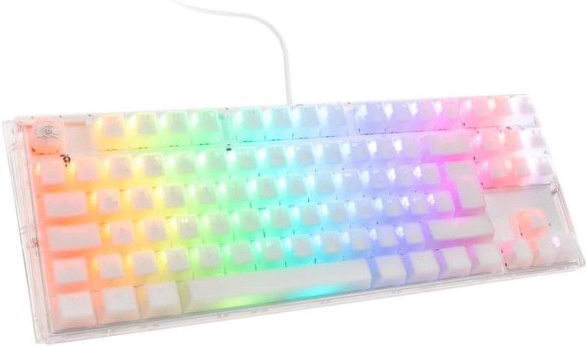 Compact Mechanisch Gaming Toetsenbord TKL met RGB Verlichting en Stille Rode Switches