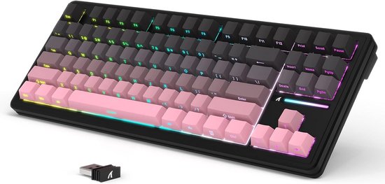 Draadloos Gaming Toetsenbord 75% - Tri-Mode BT5.0/2,4G/Bedraad met RGB Backlit en Hot-Swap Switches