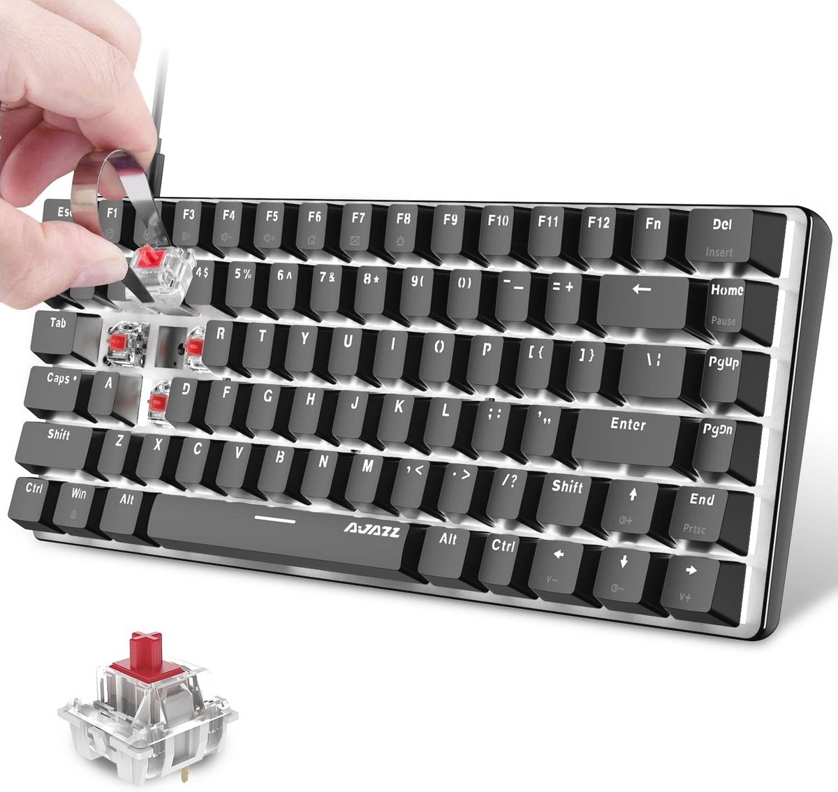 Compact Mechanisch Gamingtoetsenbord met RGB Verlichting