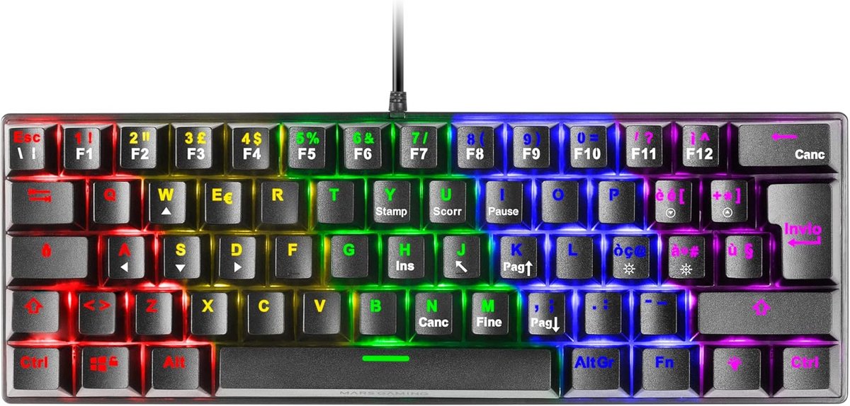 60% Mechanisch Gaming Toetsenbord met FRGB Verlichting en Anti-ghosting