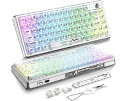 Mechanisch Toetsenbord 75% 82 Toetsen Hot-Swappable met Draadloze Verbinding en RGB Verlichting
