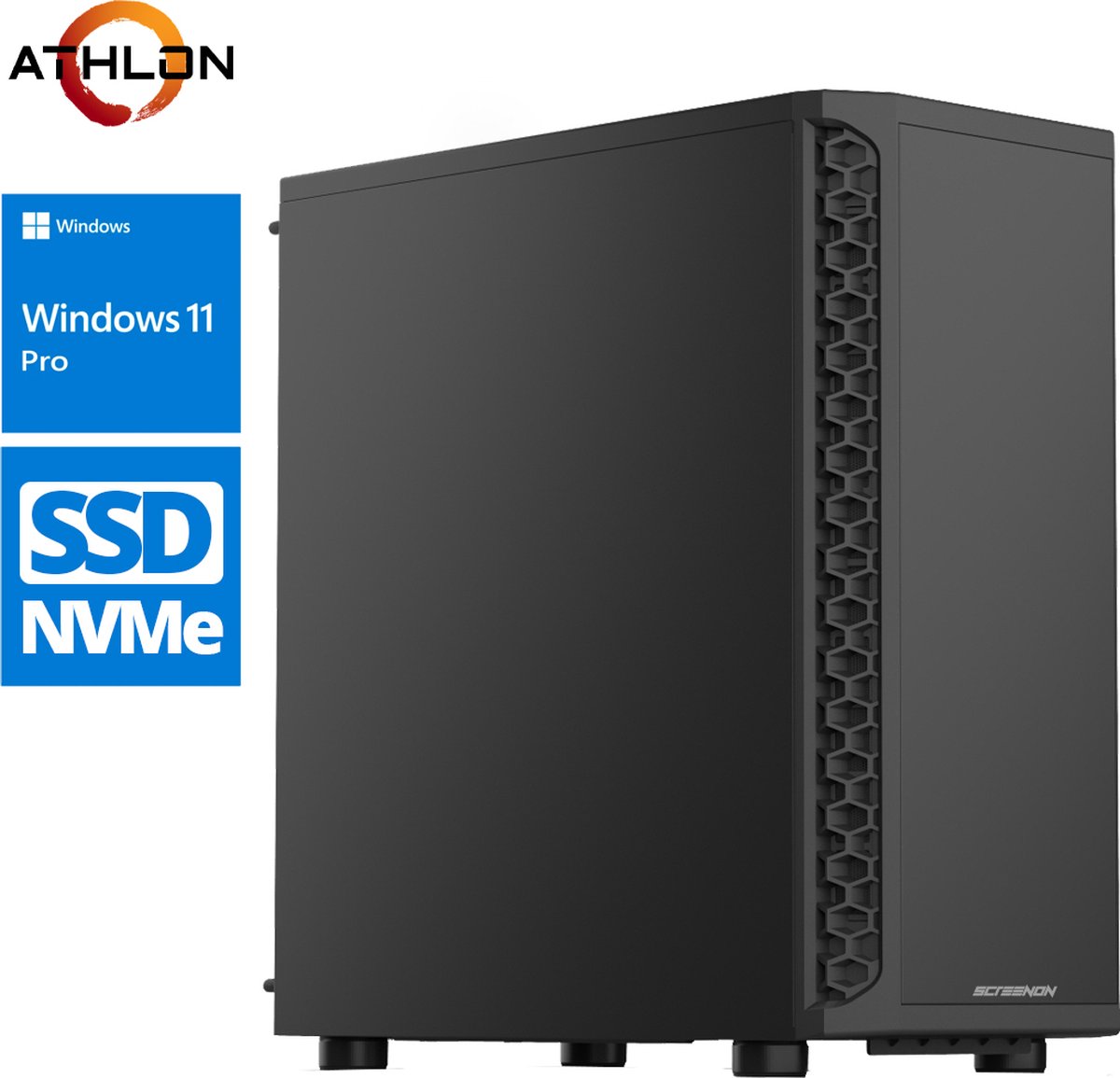 ScreenON - AMD Ryzen 3 - 240GB M.2 SSD - Radeon RX Vega 8 - OfficePC.X100125 + WiFi & Bluetooth