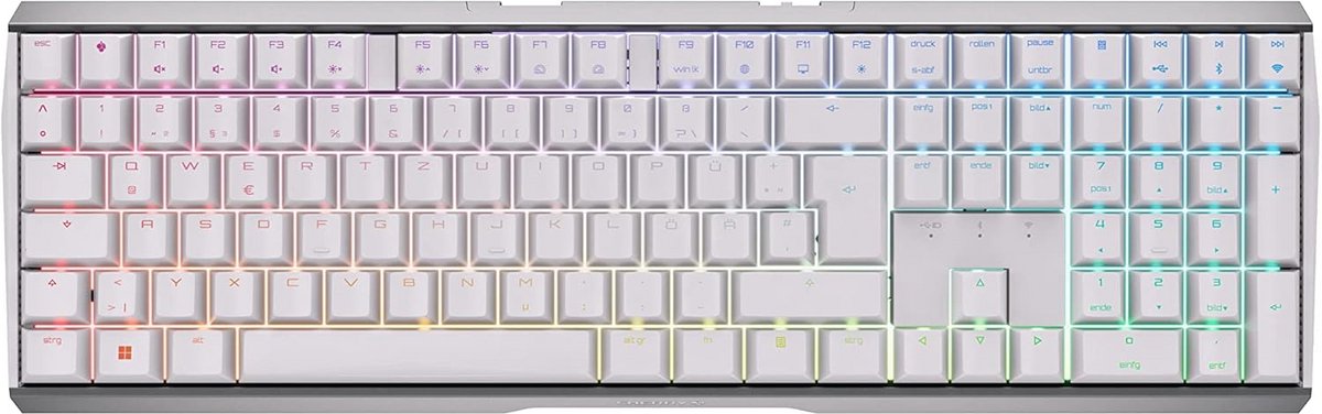 Draadloos Mechanisch Gaming Toetsenbord met RGB, MX RED Switches, QWERTZ Duits Layout, Wit