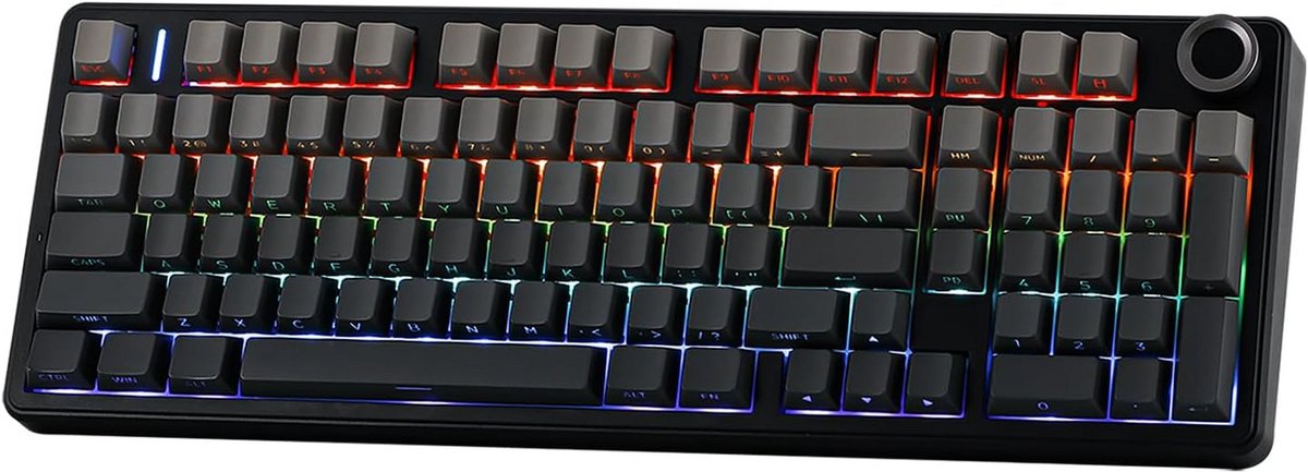 Draadloos 96% Mechanisch Gaming Toetsenbord, Hot-Swappable, RGB, 8000mAh Batterij, USB-C/2.4GHz/BT