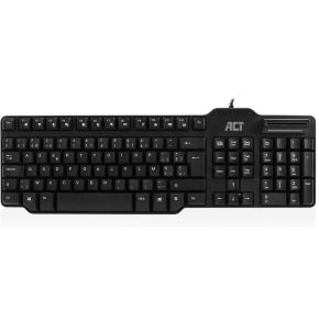 ACT USB Toetsenbord Bedraad | Smartcard Reader| Azerty/BE layout | Zwart AC5475