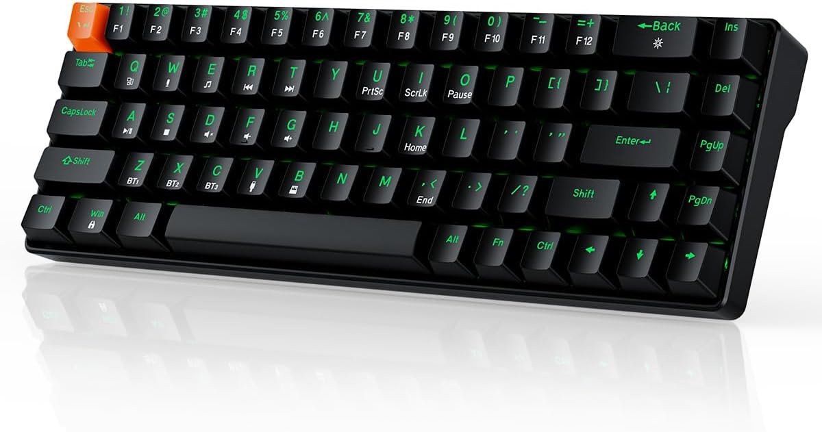Draadloos 60% Mechanisch Toetsenbord met RGB, Hot Swap en Meerdere Connectiviteit