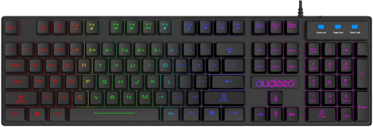 RGB LED Gaming Toetsenbord QWERTZ Duits Layout met Verlichting - USB Bedraad