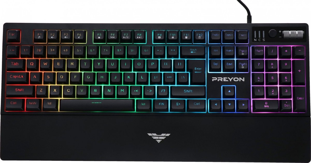 PREYON PLCA104B toetsenbord Universeel USB QWERTY Engels Zwart