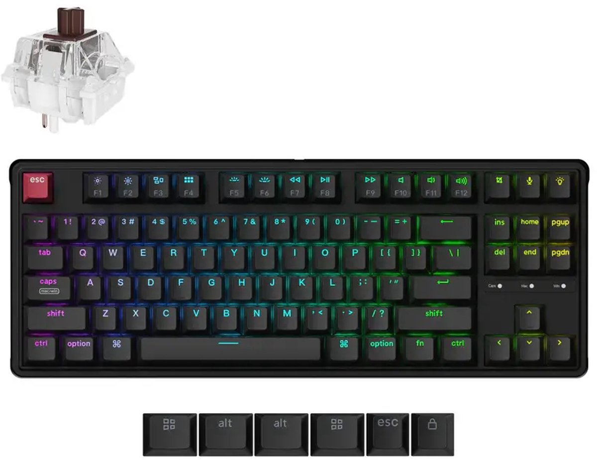 Keychron C3 Pro 8K QMK RGB toetsenbord brown switch
