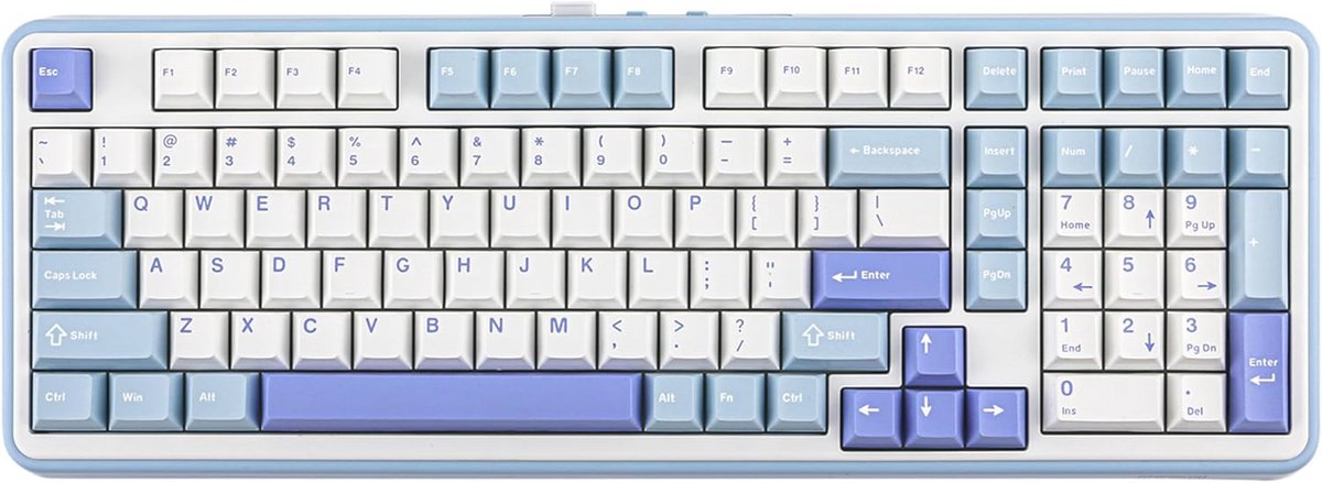 Tri-Mode Draadloze Mechanische Toetsenbord met RGB, Hot-Swappable en Numpad voor PC, Mac en Gaming